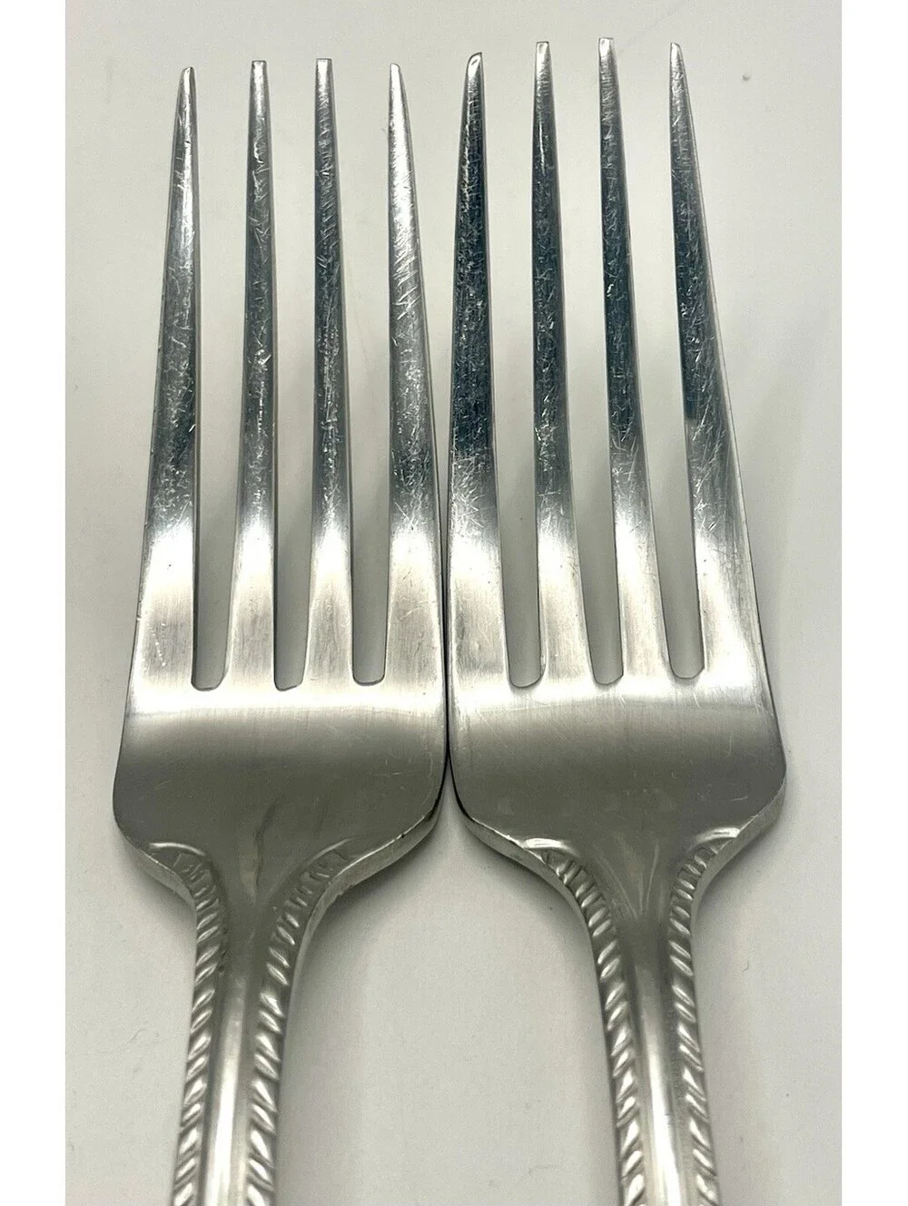 (2) Reed And Barton DOMAIN 18/10 Stainless China Dinner Fork Lot ~ 7 7/8”